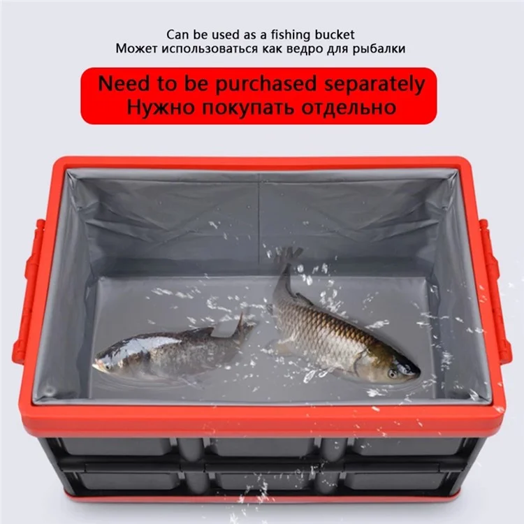 R-3641M Scatola di stoccaggio per auto di grandi dimensioni da 55 L Organizer multifunzionale pieghevole - Nero 