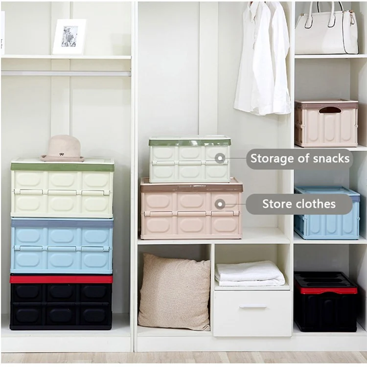 R-3641M Scatola di stoccaggio per auto di grandi dimensioni da 55 L Organizer multifunzionale pieghevole - Nero 