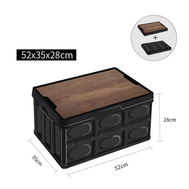 R-3641M Scatola di stoccaggio per auto di grandi dimensioni da 55 L Organizer multifunzionale pieghevole - Nero 