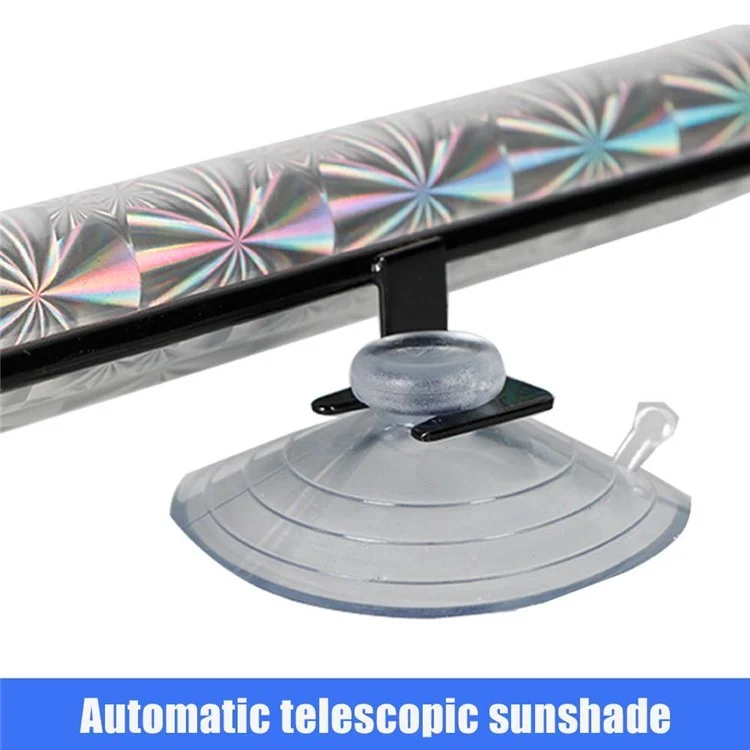 50*125cm Retractable Car Front Window Sunshade PVC Auto Window Anti-UV Protection Sun Visor - Silver
