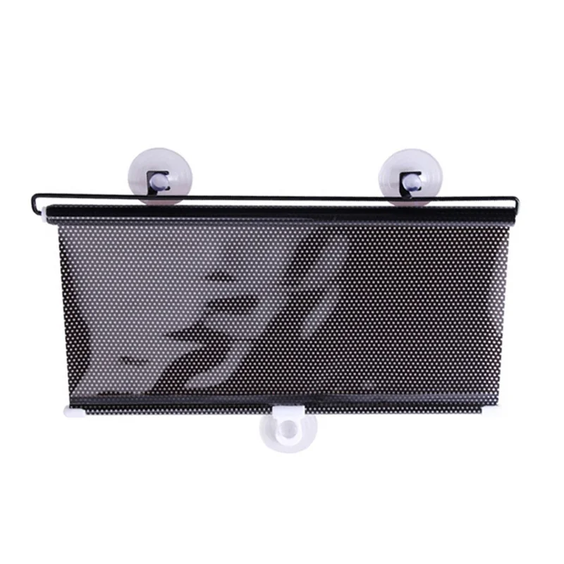 50*125cm Retractable Car Front Window Sunshade PVC Auto Window Anti-UV Protection Sun Visor - Black