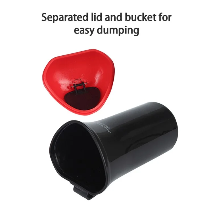 Mini Car Trash Can Push Lid Design Garbage Holder Vehicle Door Cup Holder Seat Back Plastic Trash Bin Dustbin - Black