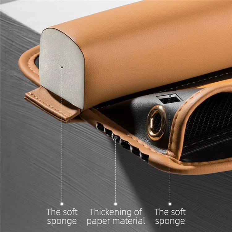 QUEES Car Seat Side Gap Storage Bag Organizer PU Leather Slit Pocket Filler - Khaki