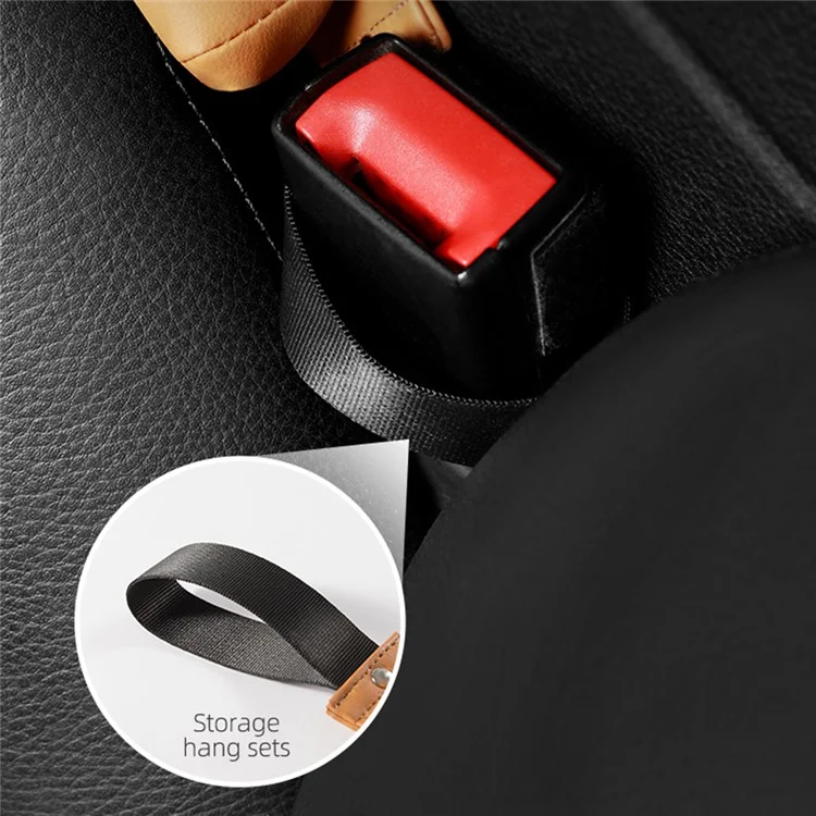 QUEES Car Seat Side Gap Storage Bag Organizer PU Leather Slit Pocket Filler - Khaki