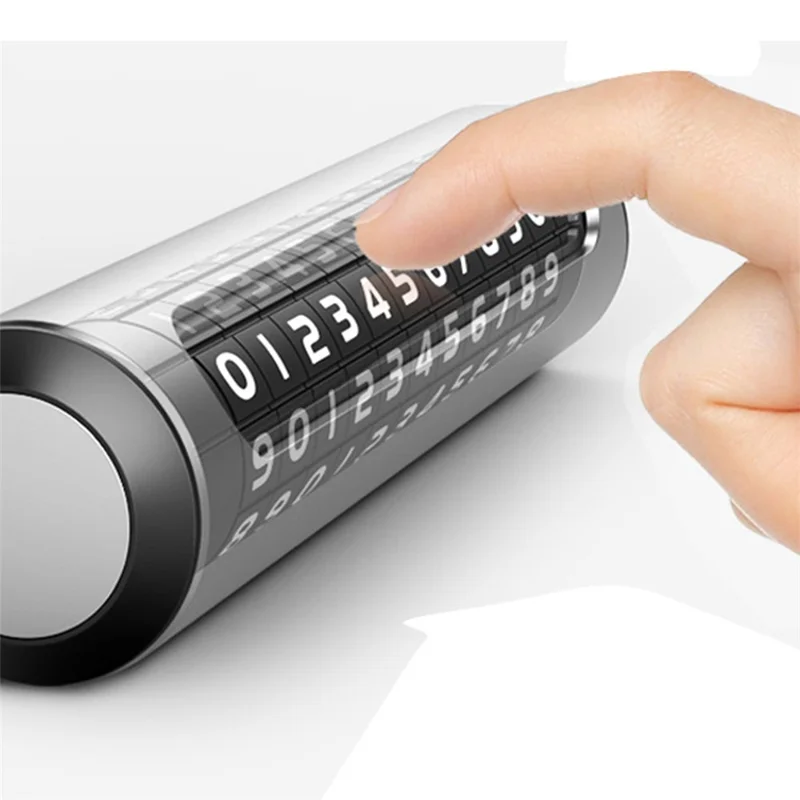 Aluminum Alloy Hidden Car Stop Sign Phone Number Plate Temporary Parking Card - Grey