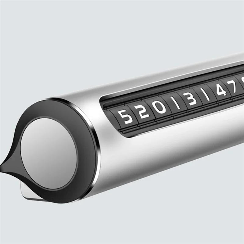 Aluminum Alloy Hidden Car Stop Sign Phone Number Plate Temporary Parking Card - Grey