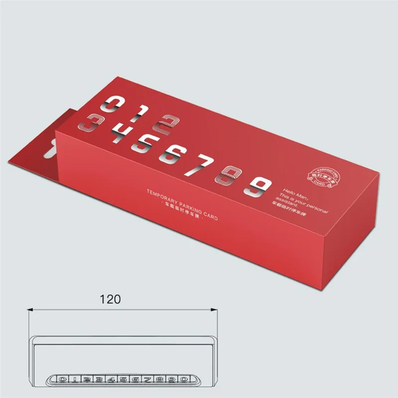 Aluminum Alloy Hidden Car Stop Sign Phone Number Plate Temporary Parking Card - Grey