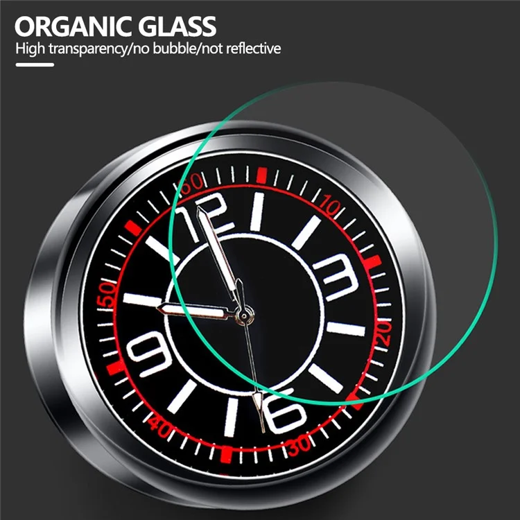Luminous Mini Car Dashboard Round Quartz Clock Vehicle Interior Decoration - Cigarette Lighter Plug