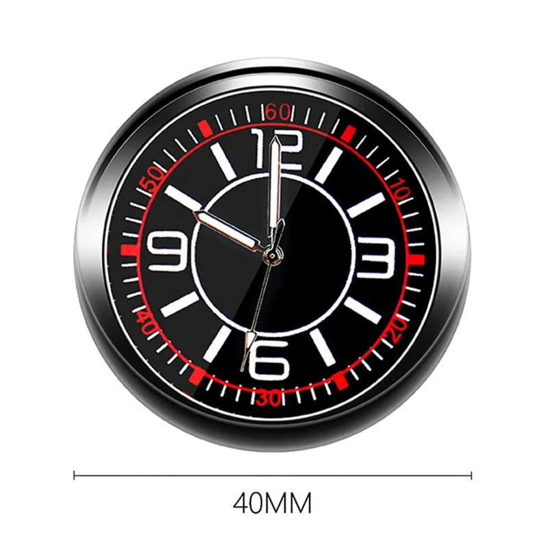 Luminous Mini Car Dashboard Round Quartz Clock Vehicle Interior Decoration - USB Plug