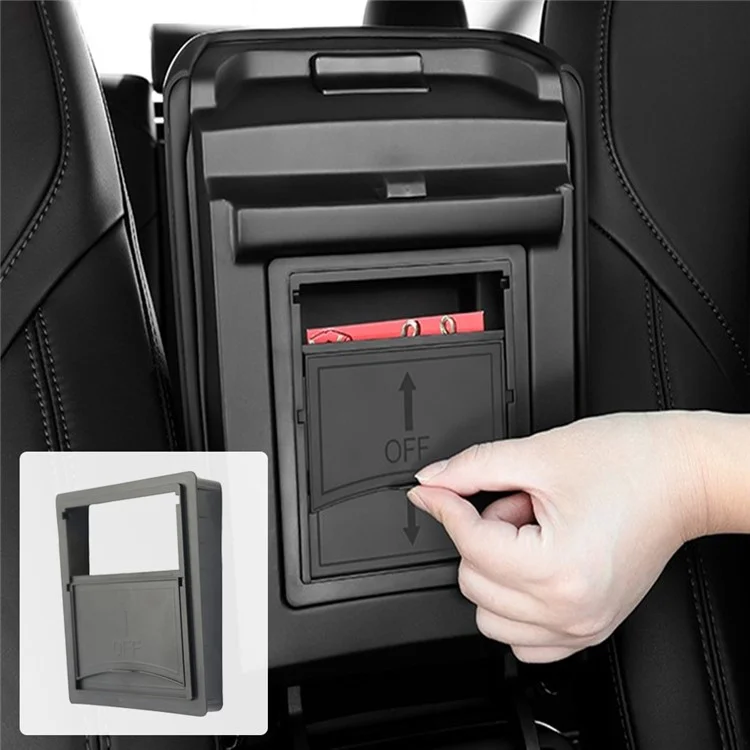 Pour Tesla Model 3/Model Y 2021 Centre Console Accoudoir Boîte de Rangement Cachée Conteneur Plateau d'Accoudoir Voiture