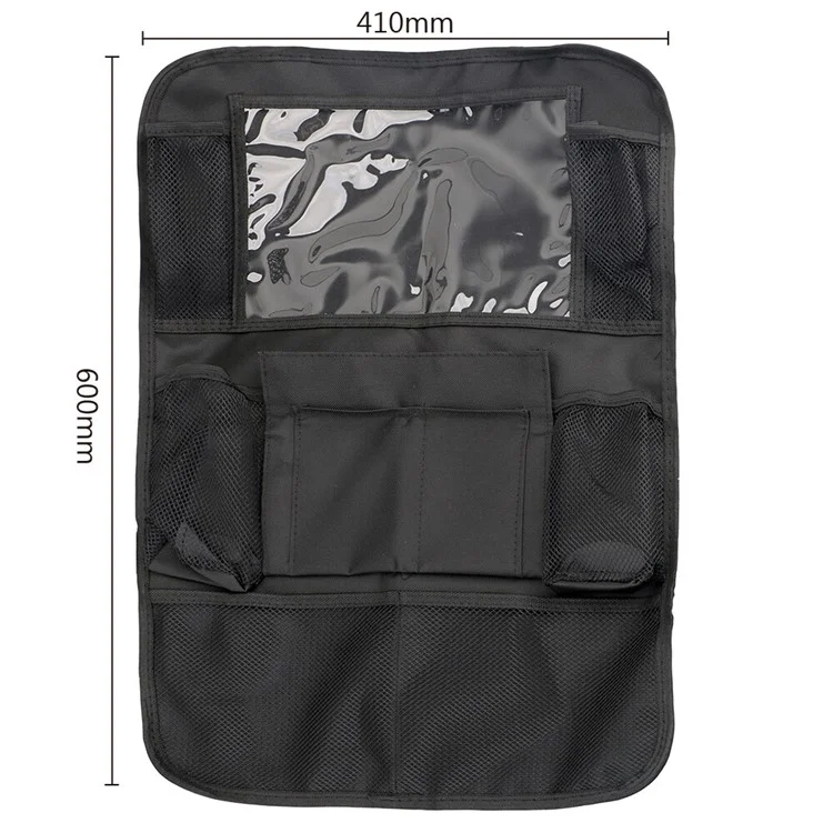 Car Back Seat Multi-Pocket Phone Tablet PC Holder Pouch Hanging Storage Bag Organizer - Black S
