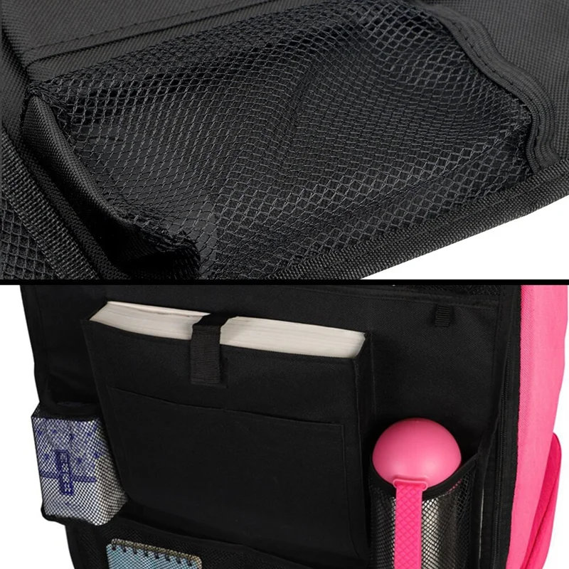 Car Back Seat Multi-Pocket Phone Tablet PC Holder Pouch Hanging Storage Bag Organizer - Black M