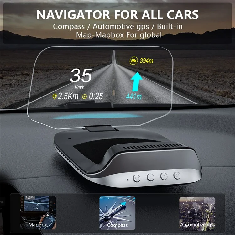 C3 OBD HUD Projetor Automático Navegação GPS Velocímetro Exibição Head Up Acessórios Eletrônicos Automotivos 