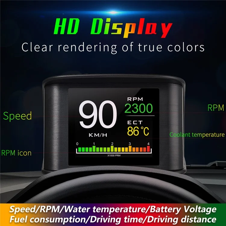 P10 Car Digital Speedometer Head Up Display On-Board Computer Fuel Consumption Auto Electronic Accessories