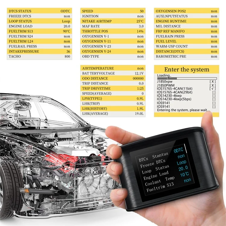 P10 Car Digital Speedometer Head Up Display On-Board Computer Fuel Consumption Auto Electronic Accessories