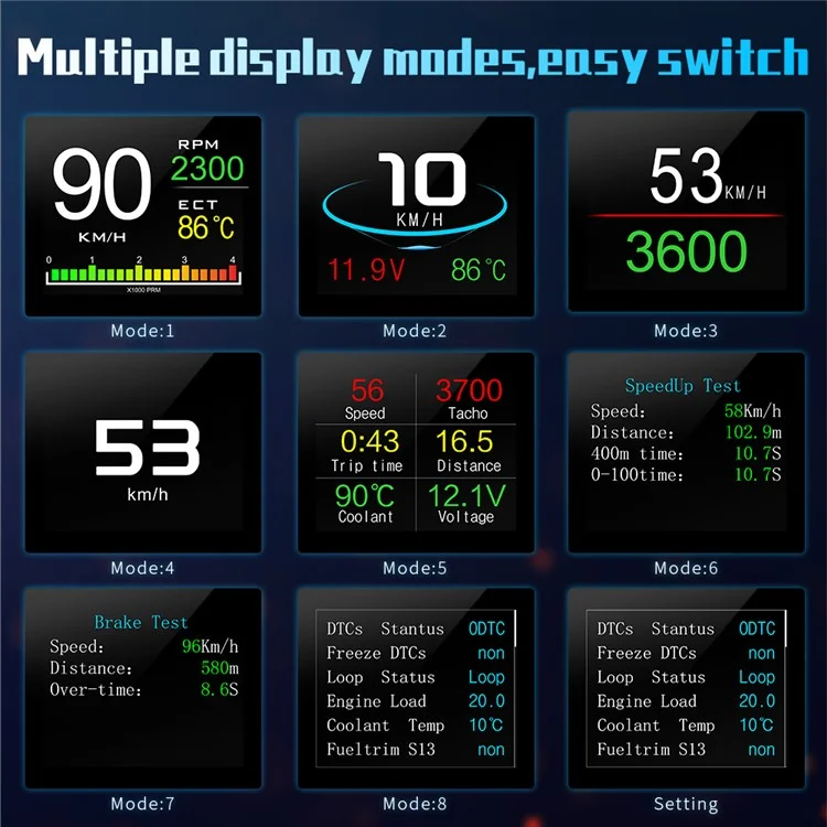 P10 Car Digital Speedometer Head Up Display On-Board Computer Fuel Consumption Auto Electronic Accessories