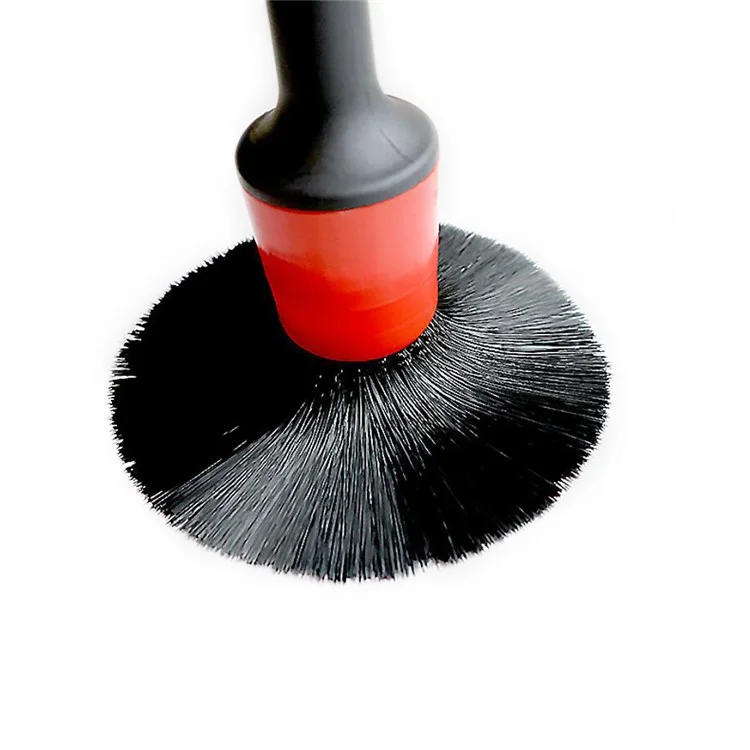 Ensemble de 5 brosses de détail de tailles différentes, à poils mélangés, avec manche en plastique, pour le nettoyage des roues, du moteur, de l'intérieur, des bouches d'aération de la voiture et de la moto