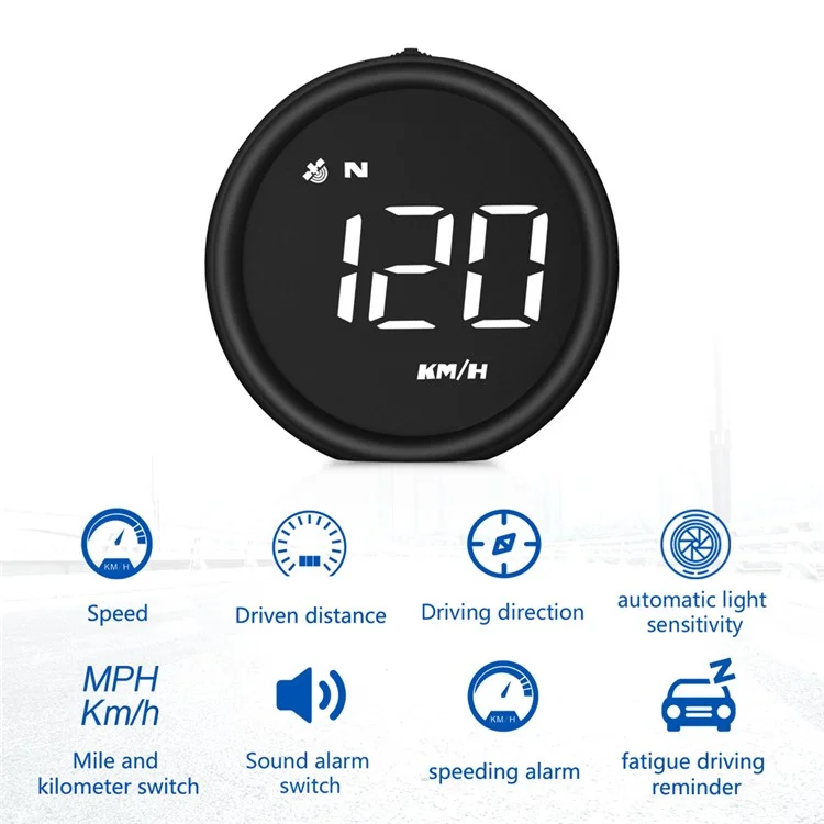 G1 Acessórios Eletrônicos de Carro HUD Cabeça Exibir GPS Digital Auto Speedometer Oversceed Alarm Windshield Projector - Branco
