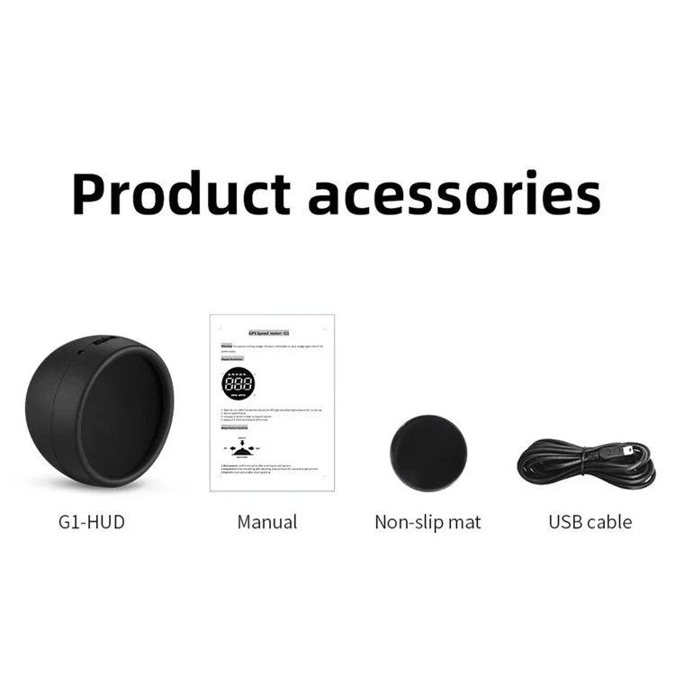 G1 Electronic Car Accessories HUD Head Up Display GPS Digital Auto Speedometer Overspeed Alarm Windshield Projector - Green