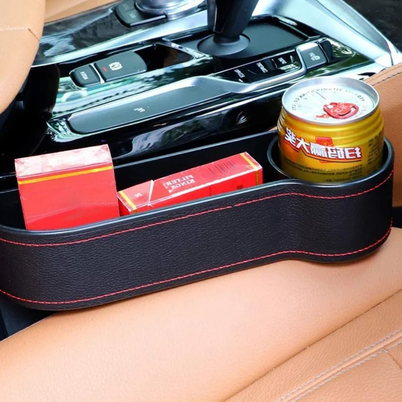 AC-ON-041 Car Seat Seam Storage Box Multifunctional Seat Gap Organizer Phone Beverage Cup Holder - Passenger Side