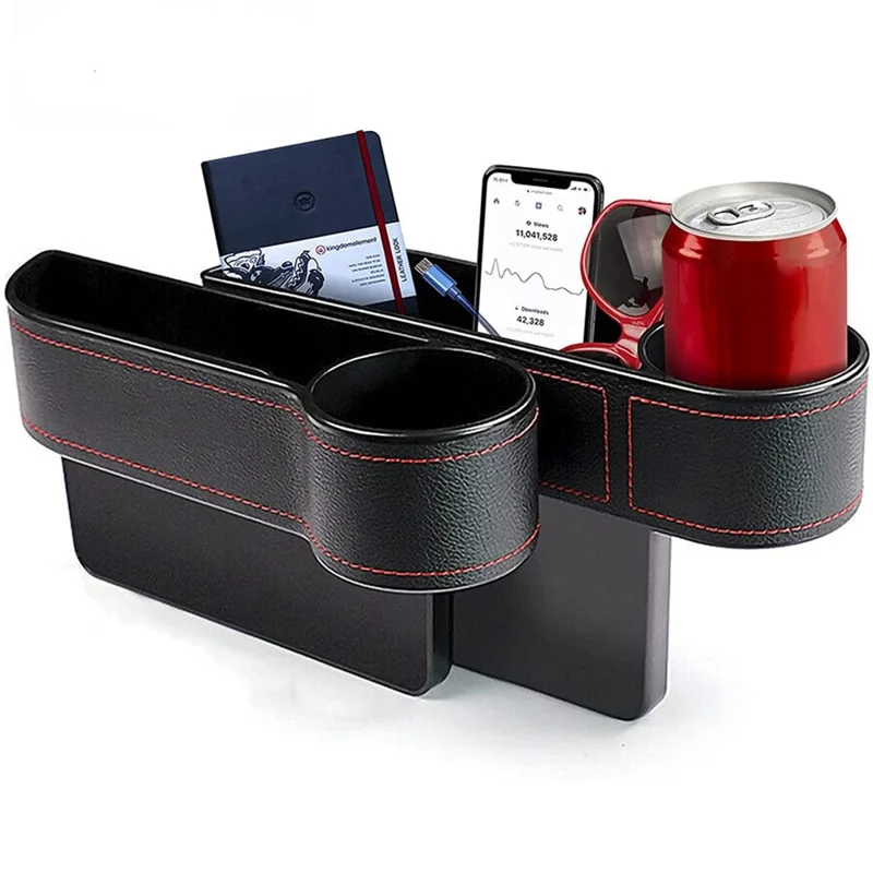 AC-ON-041 Car Seat Seam Storage Box Multifunctional Seat Gap Organizer Phone Beverage Cup Holder - Passenger Side