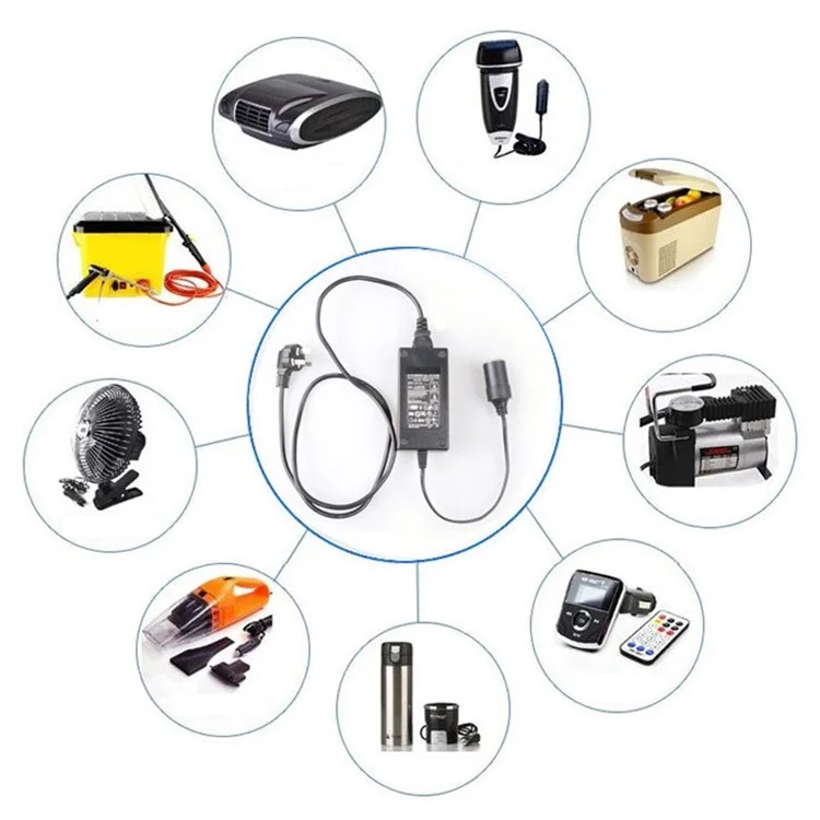 Adaptador de Alimentação de 220V para 12V CC Conversor de Tomada de Isqueiro para Veículos - Plugue Padrão CN