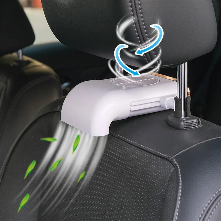 TRASAN F405 Ventilador de Asiento de Coche con Puerto USB Creativo Ventilador Refrigerante con Ajuste de Velocidad de 3 Niveles para Suministros Interiores de Coche - Negro