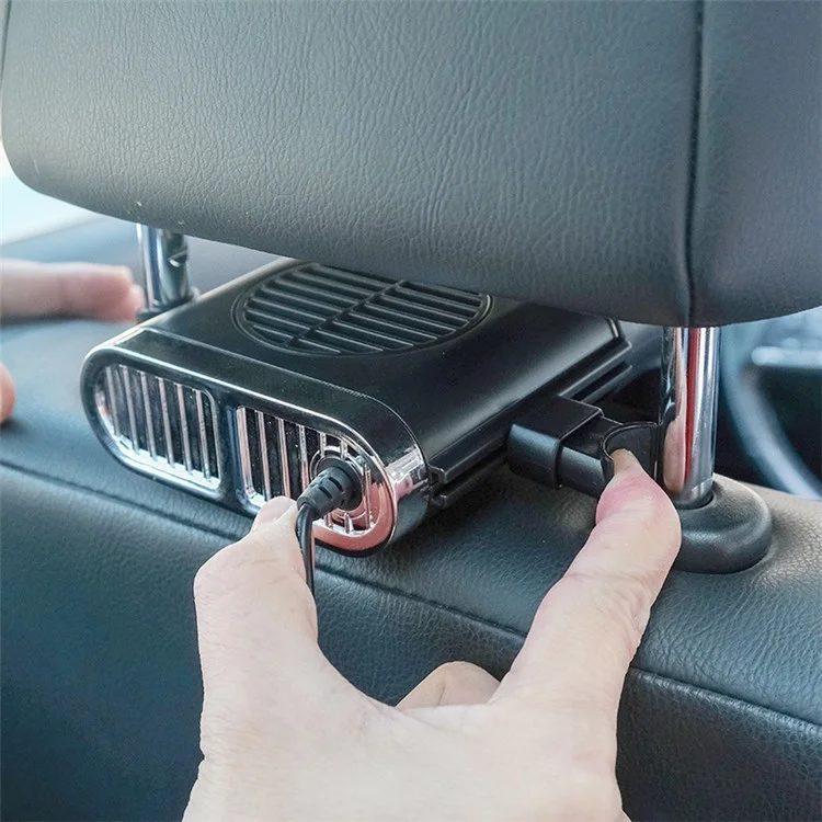 TRASAN F405 Ventilador de Asiento de Coche con Puerto USB Creativo Ventilador Refrigerante con Ajuste de Velocidad de 3 Niveles para Suministros Interiores de Coche - Negro