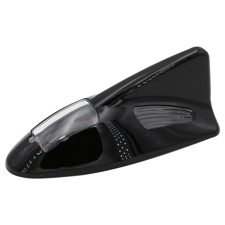TRASAN D03 Solar Car Roof Shark Fin Antenna Flashing LED Warning Light Vehicle Decorative Lamp - Black