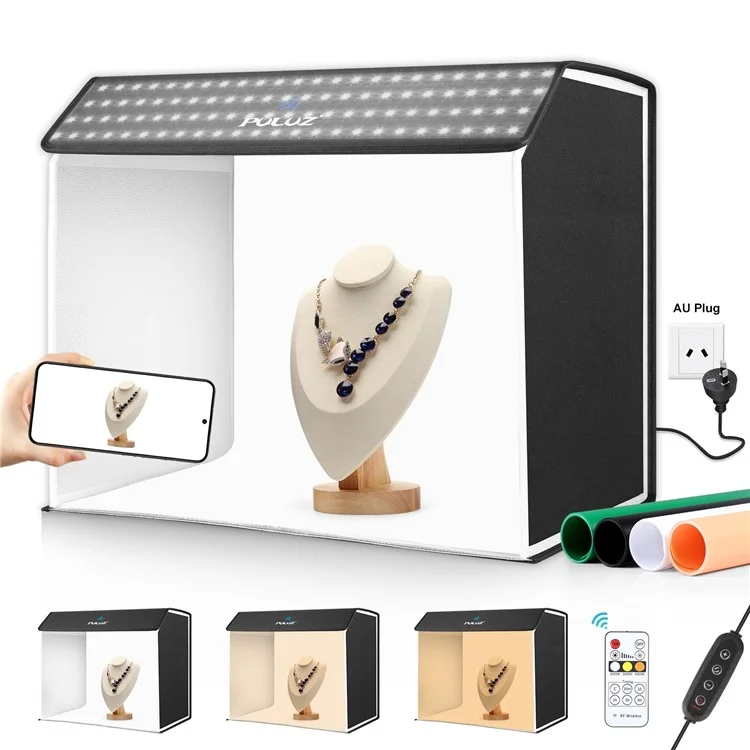PULUZ PU5064 60x40cm LED Photography Box Photo Studio Tent Box with 4 Backdrops - UK Plug