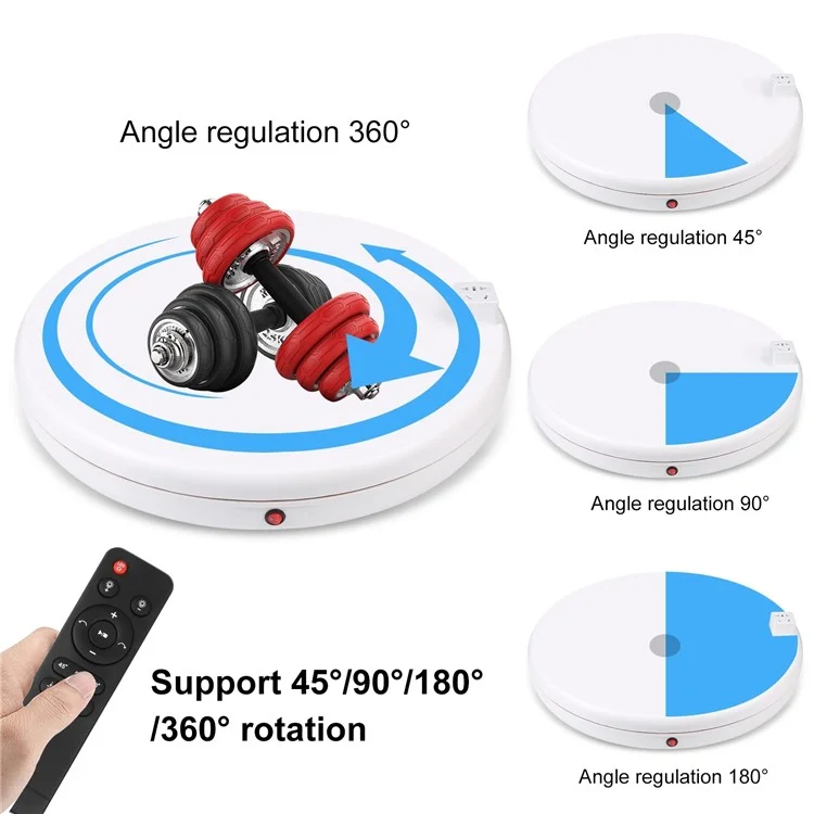 PULUZ PU3148 45 cm Electric Turntable Remote Control Display Resposta Con Socket di Alimentazione, Caricamento: 100 kg - Plug / Bianco
