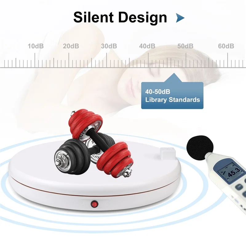 PULUZ PU3148 45 cm elektryczny stolik obrotowy z pilotem, podstawka obrotowa z gniazdkiem elektrycznym, nośność: 100 kg – wtyk brytyjski / biały