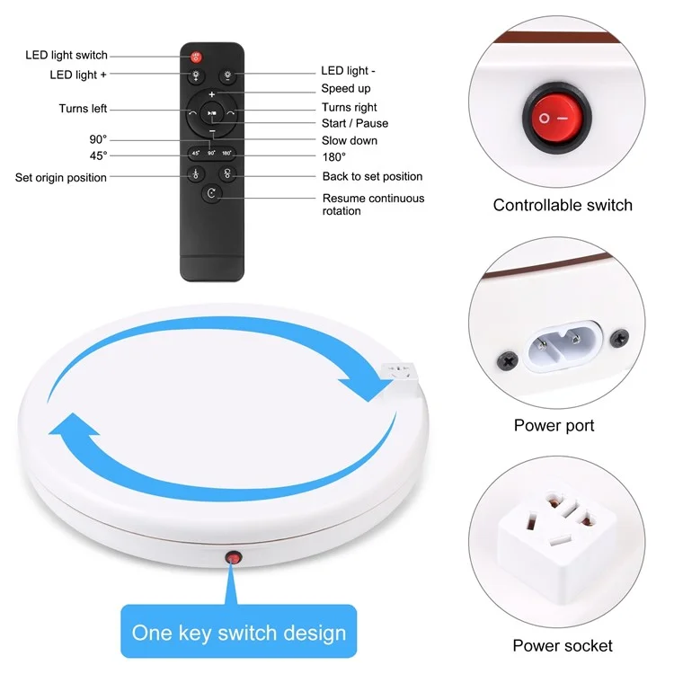 Puluz PU3148 45 См. Электрический Поворотный Ход Дистанционного Управления. - au Plug / Белый