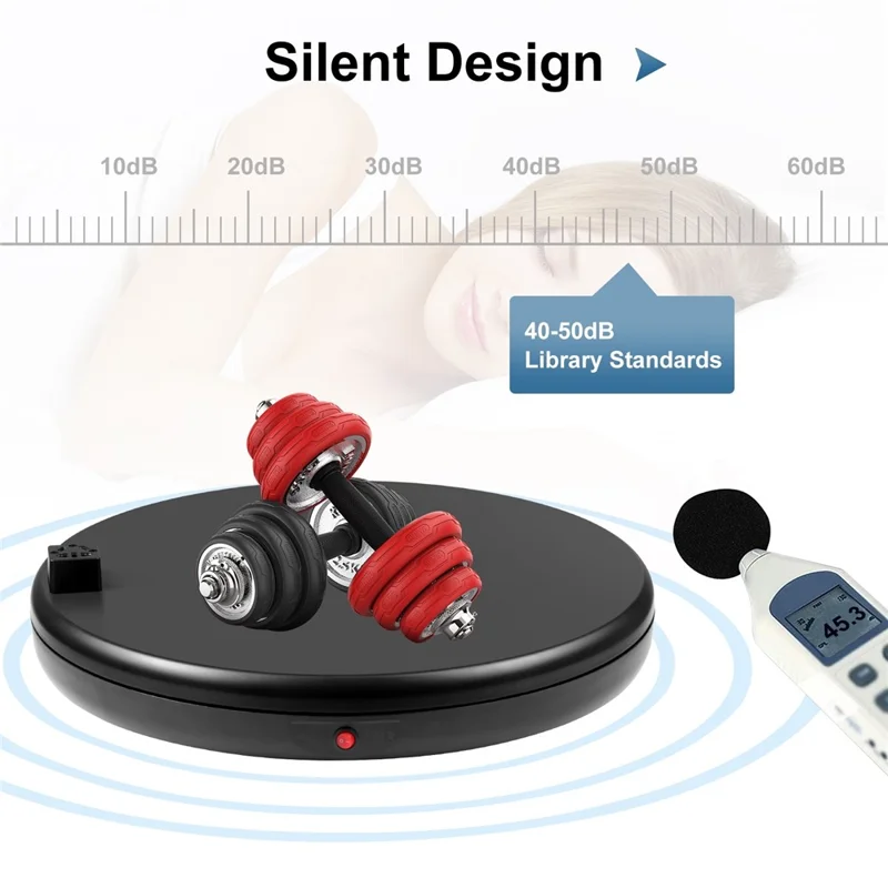 PULUZ PU3147 45cm Electric Turntable Remote Control Rotating Display Stand with Power Socket, Loading: 100kg - UK Plug  /  Black