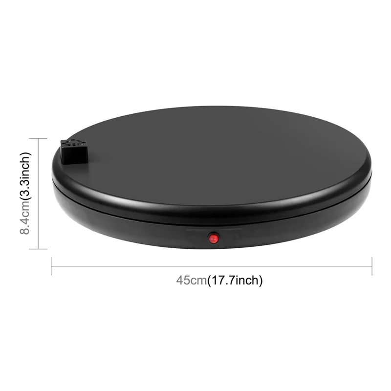 PULUZ PU3147 45cm Electric Turntable Remote Control Rotating Display Stand with Power Socket, Loading: 100kg - UK Plug  /  Black