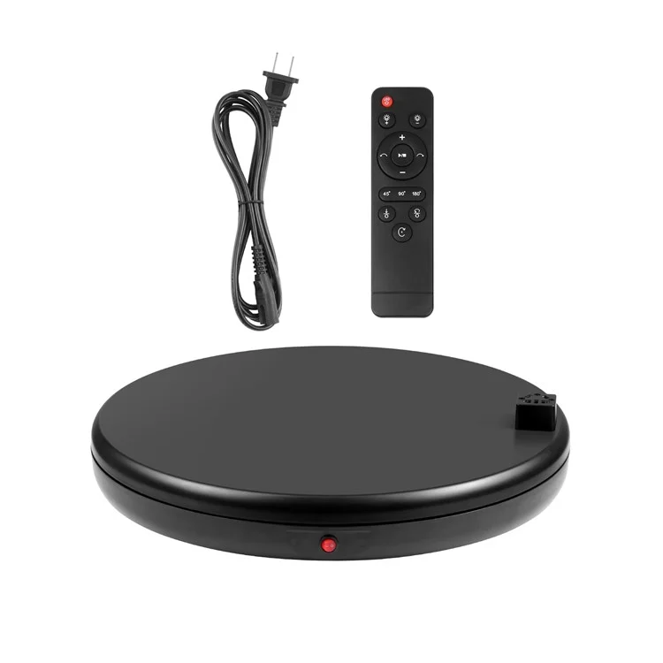 PULUZ PU3147 45cm Electric Turntable Remote Control Rotating Display Stand with Power Socket, Loading: 100kg - AU Plug  /  Black