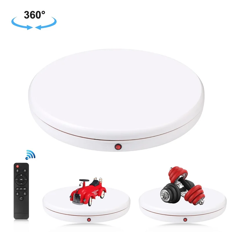 PULUZ PU3146 45 cm Fjärrkontrollerad Eldriven Vridplatta 100 kg Bärande Vriddisplayställ - EU-uttag / Vit