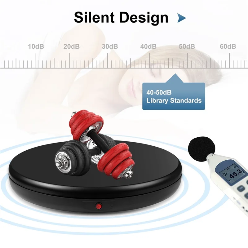 PULUZ PU3145 45cm Remote Control Electric Turntable 100kg Loading Rotating Display Stand - EU Plug / Black