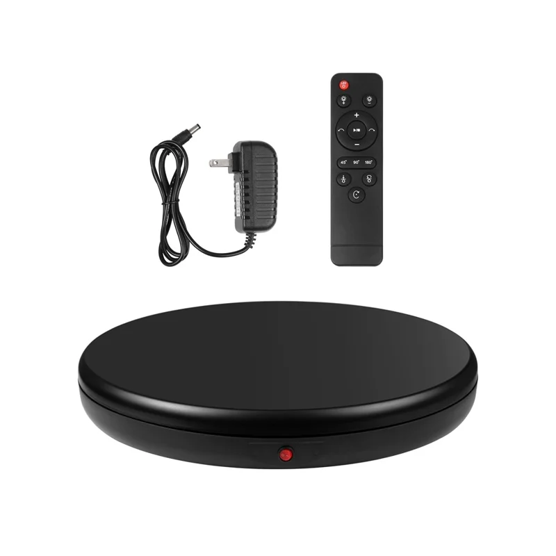 PULUZ PU3145 45cm Remote Control Electric Turntable 100kg Loading Rotating Display Stand - EU Plug / Black