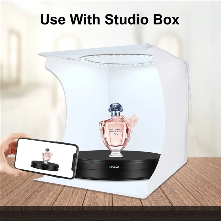 PULUZ PU3131 30cm Speed Control Turntable ABS+PC Display Stand Shooting Prop Turntable - Black  /  US Plug