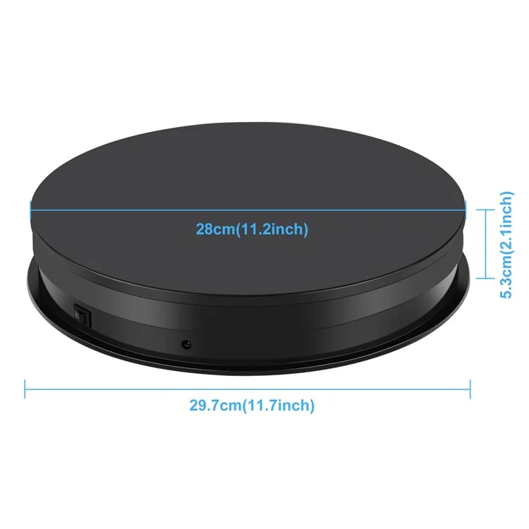 PULUZ PU3131 30cm Speed Control Turntable ABS+PC Display Stand Shooting Prop Turntable - Black  /  US Plug