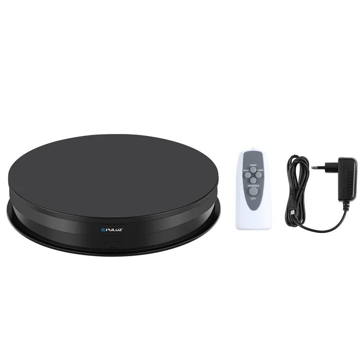 PULUZ PU3131 30cm Speed Control Turntable ABS+PC Display Stand Shooting Prop Turntable - Black  /  US Plug