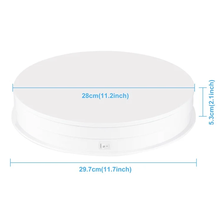 PULUZ PU3131 30cm Speed Control Turntable ABS+PC Display Stand Shooting Prop Turntable - White  /  EU Plug