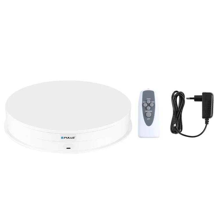 PULUZ PU3131 30cm Speed Control Turntable ABS+PC Display Stand Shooting Prop Turntable - White  /  EU Plug