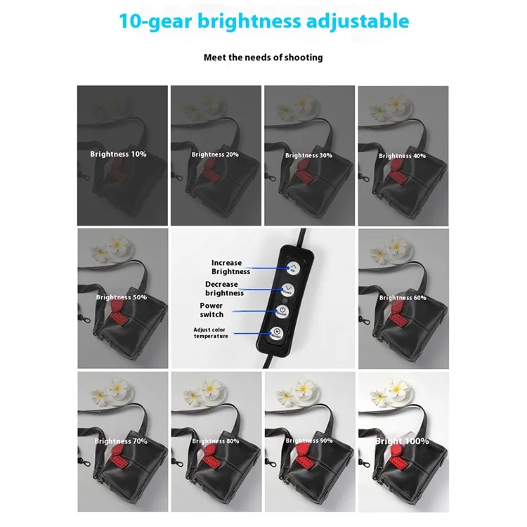 Caja de luz de estudio fotográfico LED alimentada por USB con 3 temperaturas de color y 7 colores RGB, Carpa de fotografía portátil de 30 cm