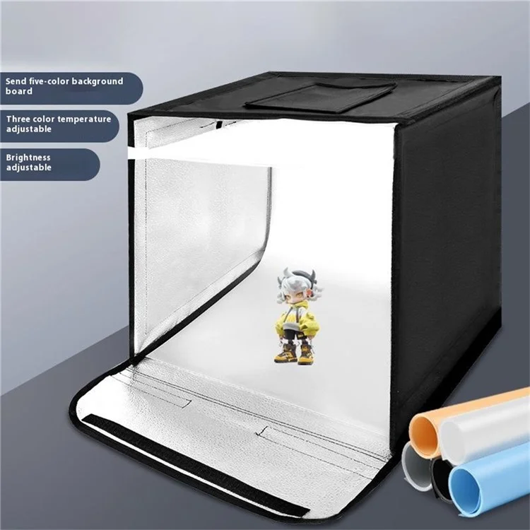 Boîte de studio photo portable de 30 cm avec éclairage LED et 3 anneaux lumineux de couleur
