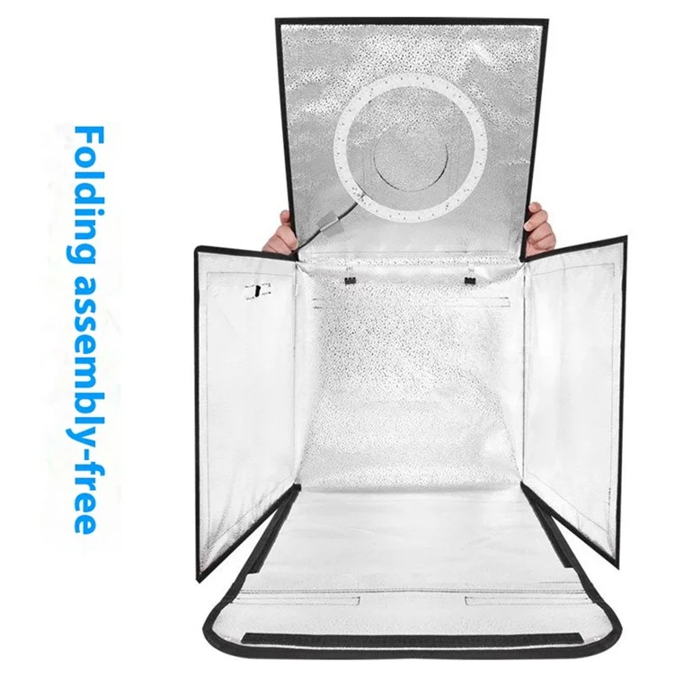 Boîte de studio photo portable de 30 cm avec éclairage LED et 3 anneaux lumineux de couleur
