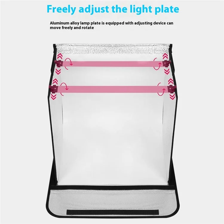 50cm Foldable Photo Studio Mini Light Box LED Photography Tent with 2 Light Panels