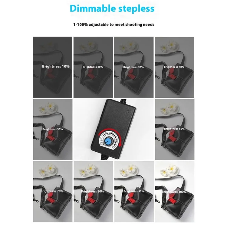 50cm Foldable Photo Studio Mini Light Box LED Photography Tent with 2 Light Panels