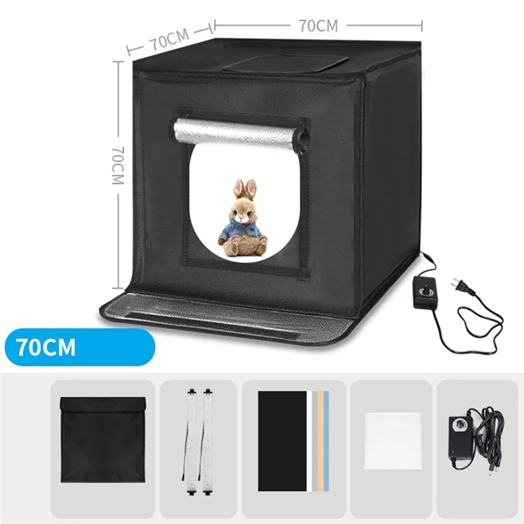 70cm Foldable Photo Studio Mini Light Box LED Photography Tent with 2 Light Panels